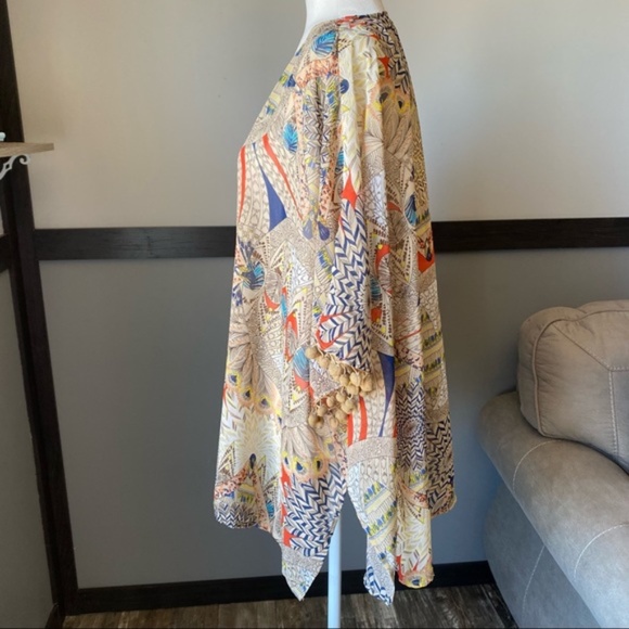 UMGEE womans dolman open cardigan short sleeve size S/M lightweight print - Picture 7 of 16